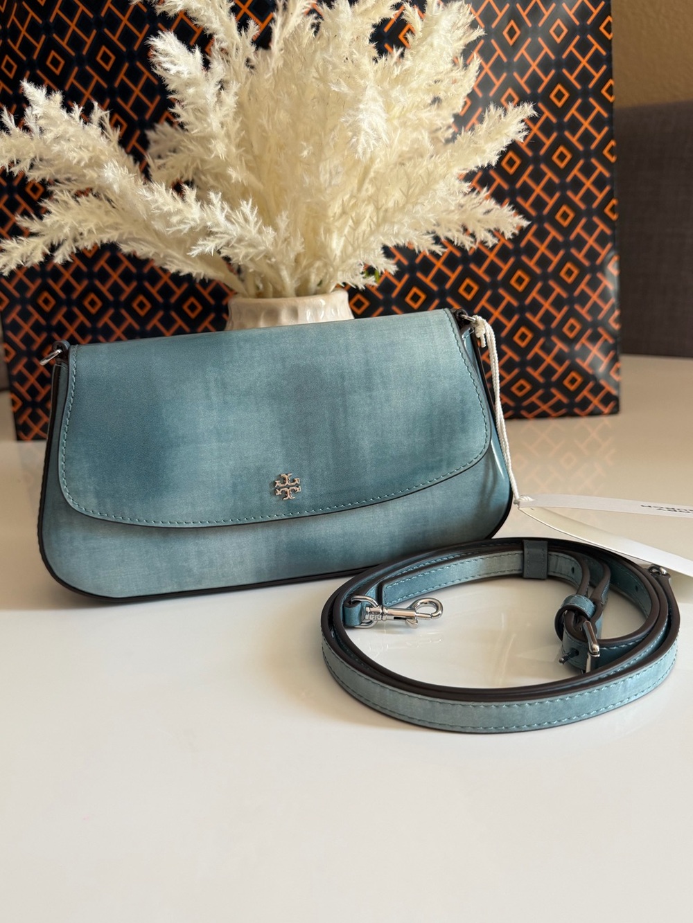 NWT, RORY BRUSH OFF MINI CONVERTIBLE CROSSBODY 180126 NORTHERN BLUE
